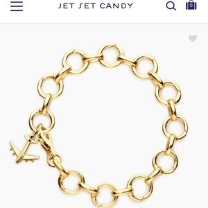 Jet Set Candy Gold Bracelet And 2 Travel Charms